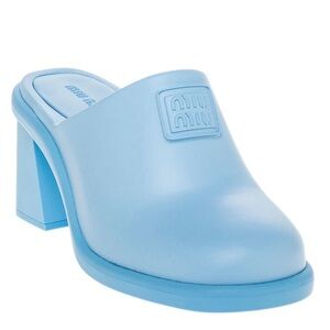 Miu Miu blue Rubber Heeled Mules size 41